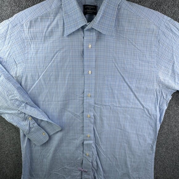 Gitman Bros For Fashion Post Louisville Blue White Plaid 16.5 34 Button Up Shirt - Picture 2 of 14